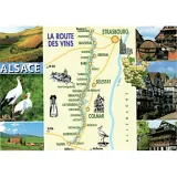 Carte Postale vues d'Alsace et Route des Vins