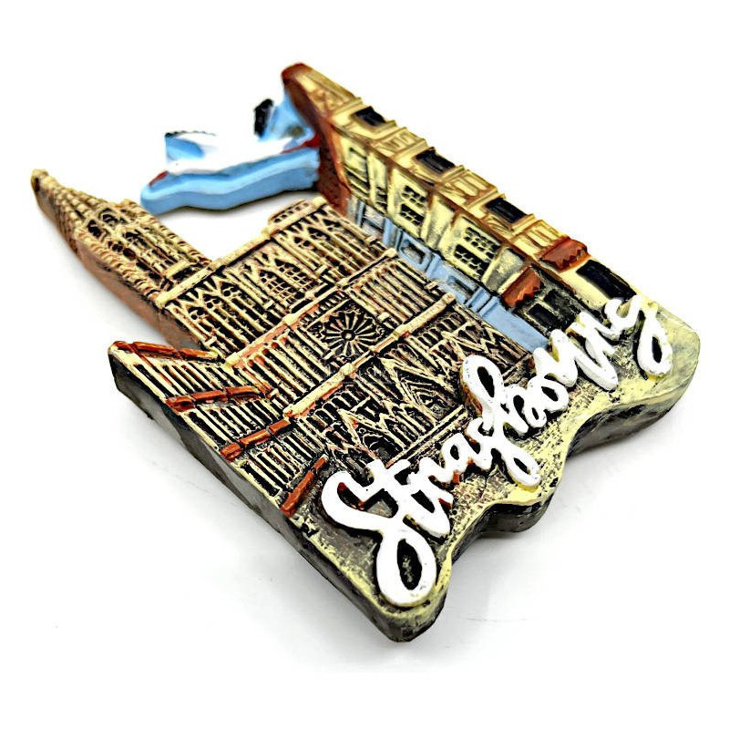 Magnet Décoratif Cathédrale Notre-Dame Strasbourg et Cigogne