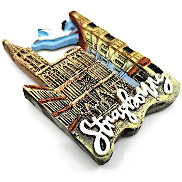 Decorative Magnet Notre-Dame Cathedral Strasbourg and Stork