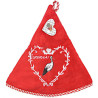 Red Kitchen Towels embroidered with Stork Heart and Obernai 65 cm