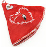 Red Kitchen Towels embroidered with Stork Heart and Obernai 65 cm