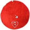 Rotes Küchenhandtuch, bestickt mit einem Storchenherz und Obernai 65 cm