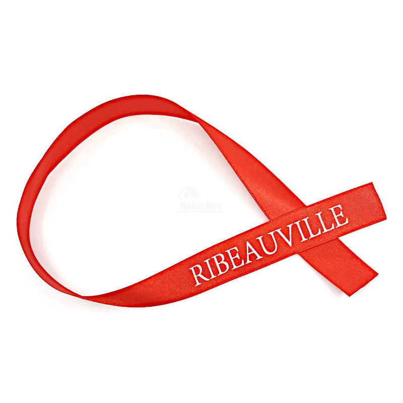 Red satin ribbon Ribeauvillé marking