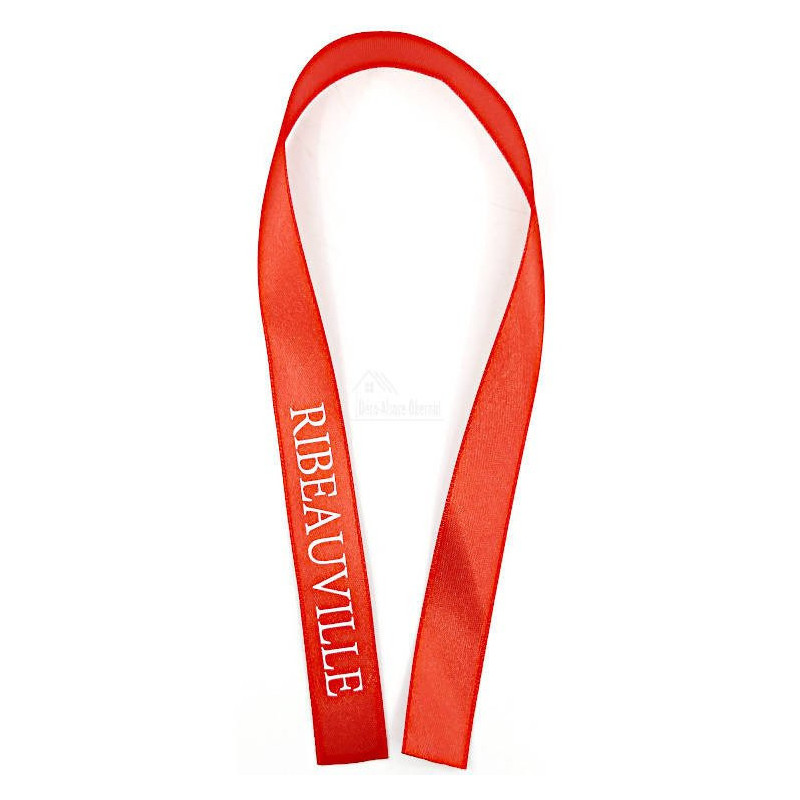 Red satin ribbon Ribeauvillé marking