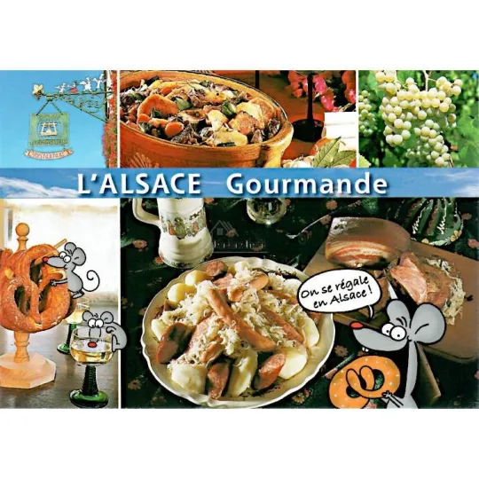 Carte Postale Humoristique l'Alsace Gourmande