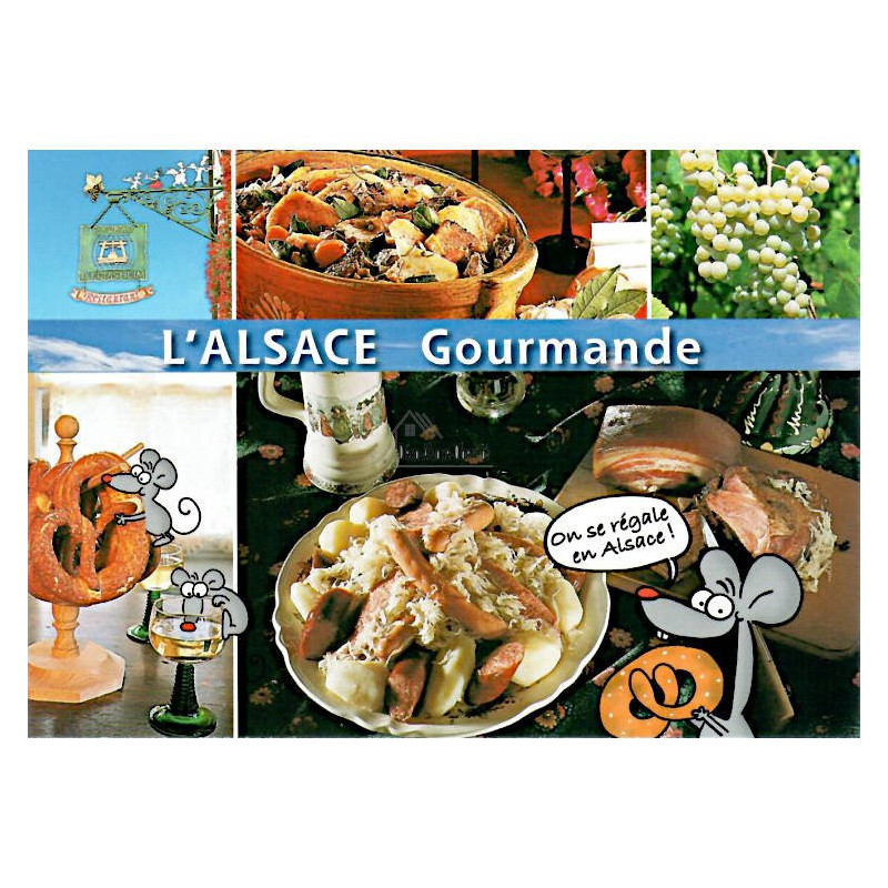 Carte Postale Humoristique l'Alsace Gourmande