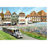 Postkarte City Center Obernai und seine kleinen Touristenzug