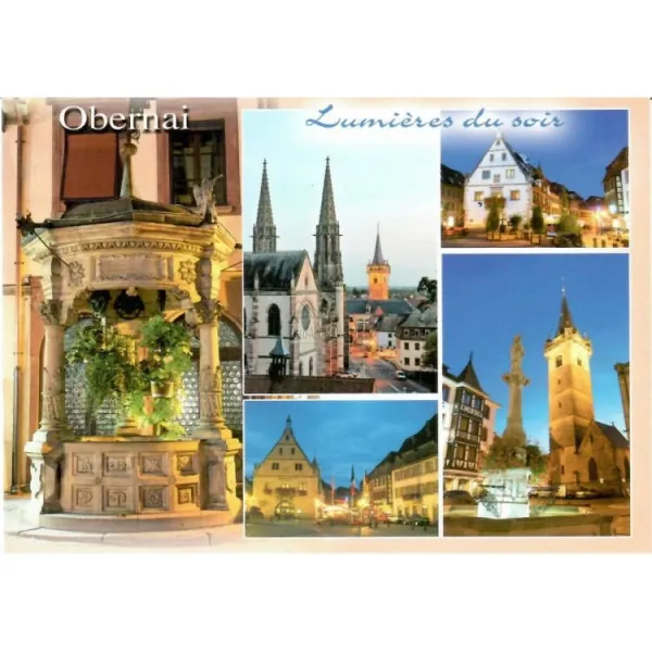 Postkarte Licht des Abends in Obernai