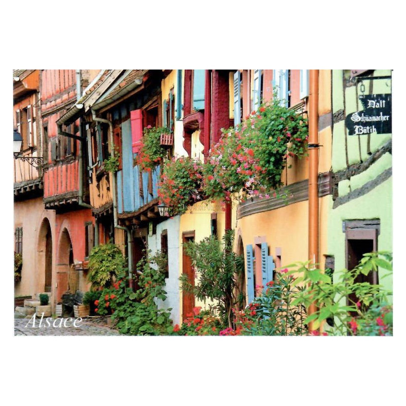 Postkarte Bunte Fassaden des Elsass