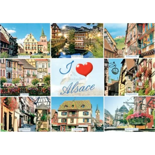 Carte Postale I Love Ville d'Alsace