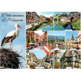 Postkarte Dörfer und kleine Kuckuck Alsace