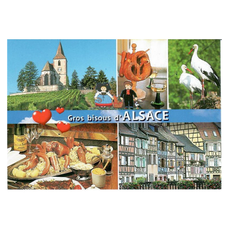Postkarten-Set und Big Küsse Alsace