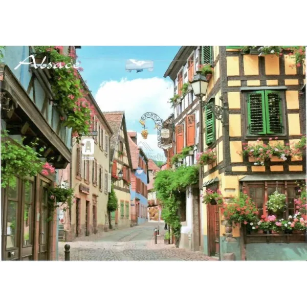 Carte Postale la Grande Rue à Ribeauvillé