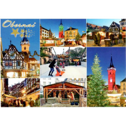 Carte Postale Noël à Obernai en multi-vue