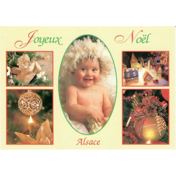 Postkarte Frohe Weihnachten im Elsass
