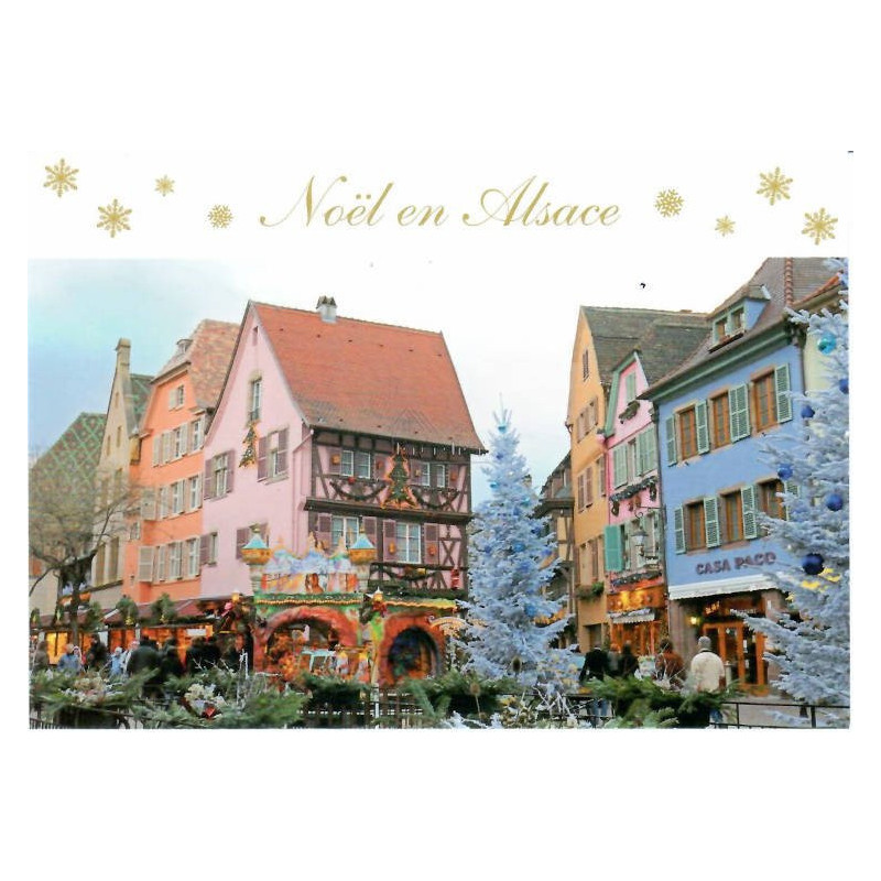 Carte Postale Noël et ses Maisons Alsaciennes