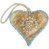 Coeur d'Alsace en Bois massif décoré bordure bleu