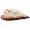 Solid wood Heart of Alsace decorated in blue with a red border