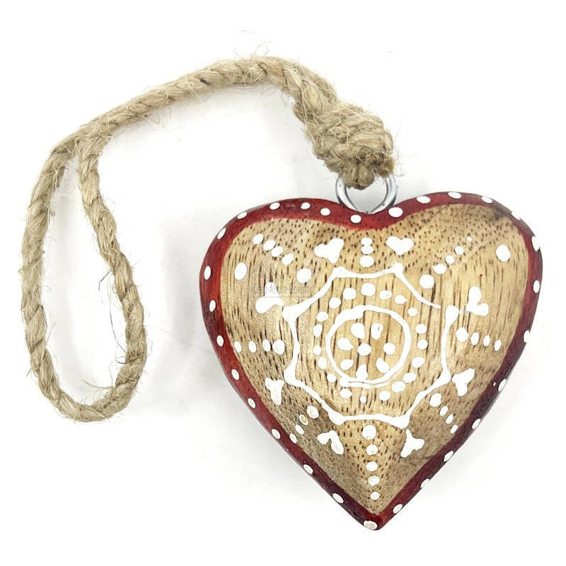 Petit Coeur d'Alsace bombé décoré en Bois massif