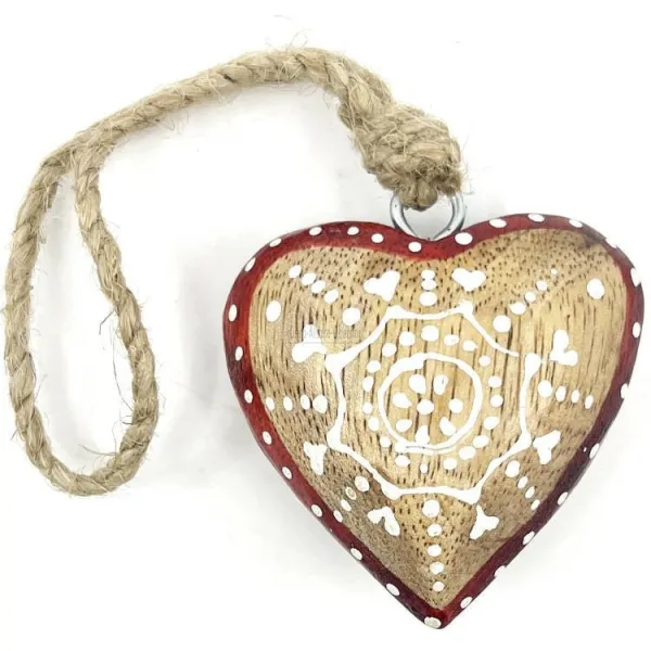 Small domed Heart of Alsace decorated in Solid Wood
