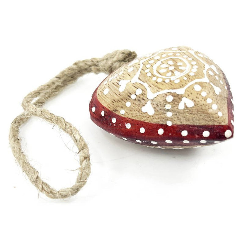 Small domed Heart of Alsace decorated in Solid Wood
