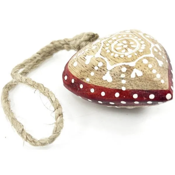 Petit Coeur d'Alsace bombé décoré en Bois massif