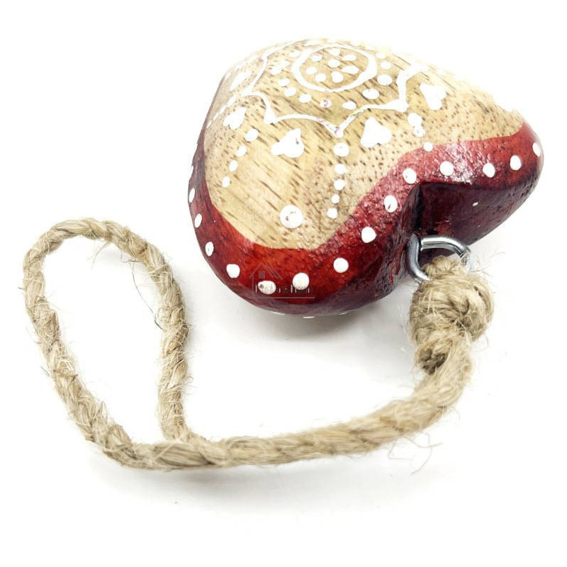 Petit Coeur d'Alsace bombé décoré en Bois massif
