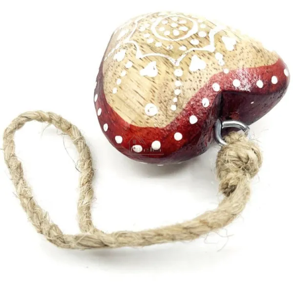 Petit Coeur d'Alsace bombé décoré en Bois massif