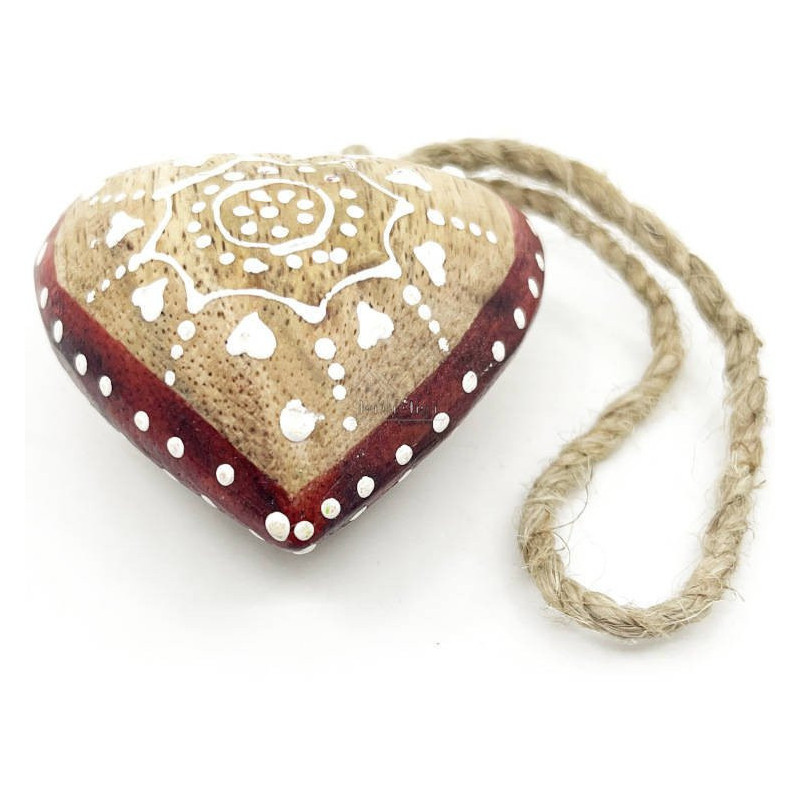 Petit Coeur d'Alsace bombé décoré en Bois massif