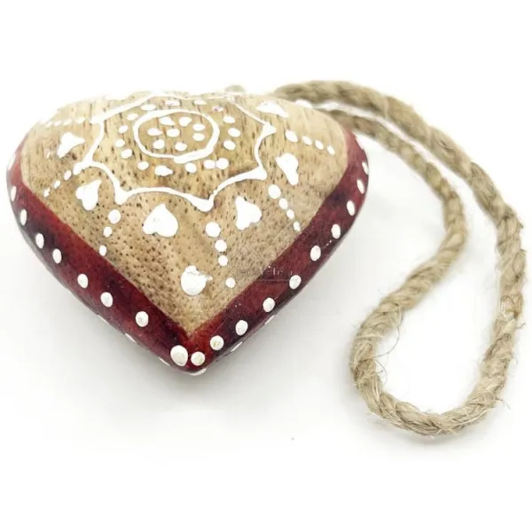 Small domed Heart of Alsace decorated in Solid Wood