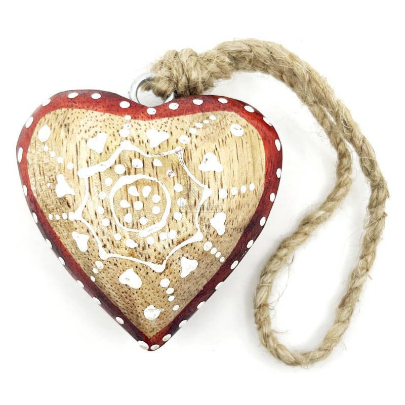 Petit Coeur d'Alsace bombé décoré en Bois massif