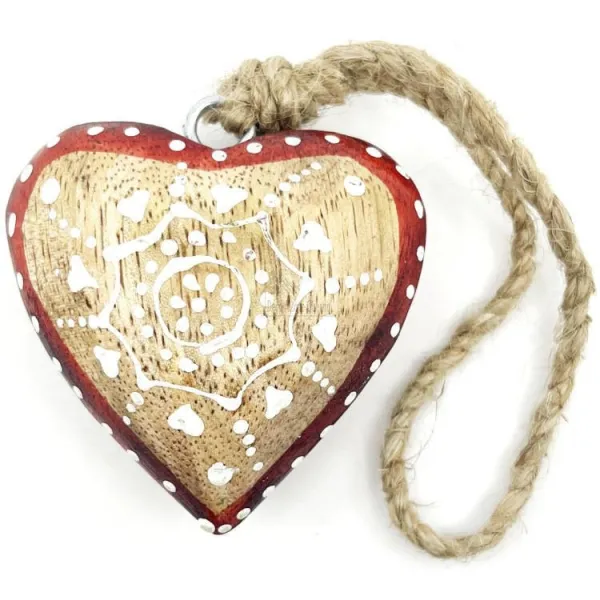 Small domed Heart of Alsace decorated in Solid Wood