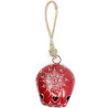 Red metal bell inlaid with hearts of Alsace