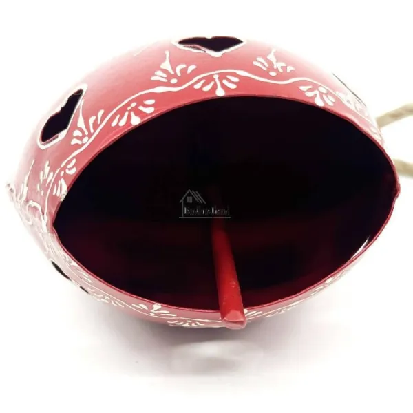 Red metal bell inlaid with hearts of Alsace