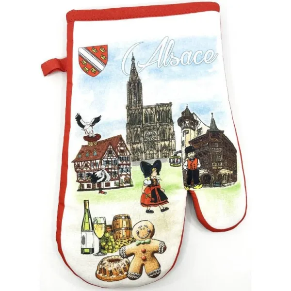 Küchenhandschuh und Topflappen mit elsässischem Motiv