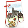 Set of Kitchen Gloves and Potholder with Alsatian motifs
