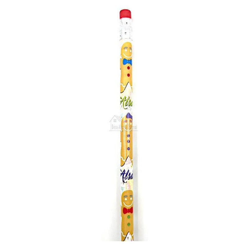 Crayon de papier avec Gomme Bonhomme en Pain d'Epices