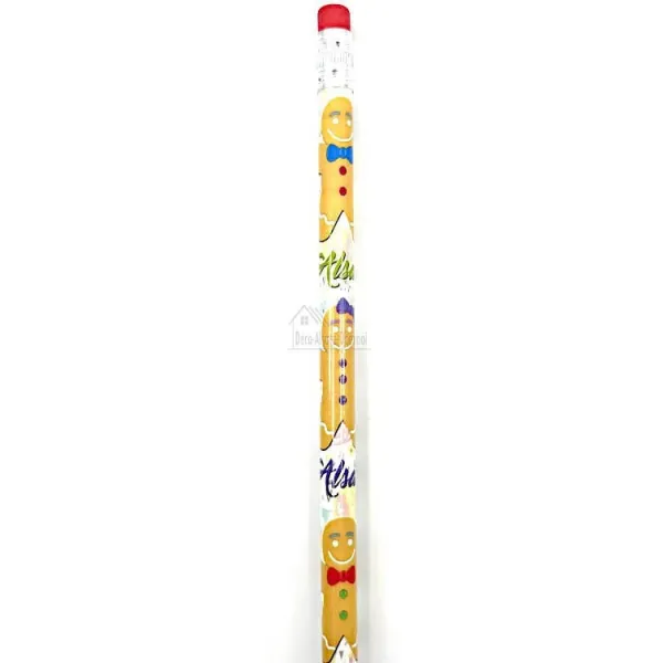 Paper Pencil with Gingerbread Man Eraser
