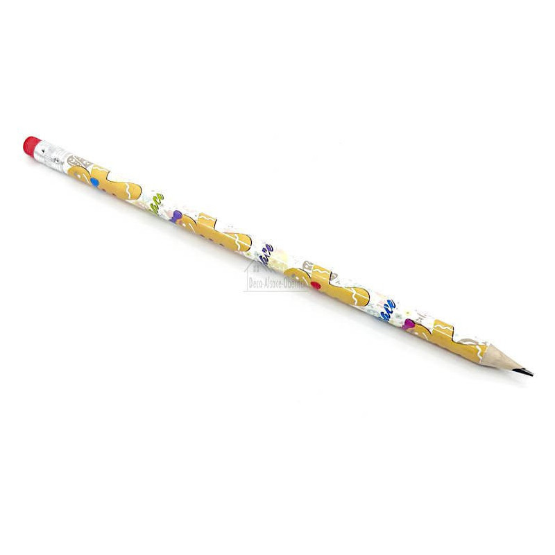 Crayon de papier avec Gomme Bonhomme en Pain d'Epices