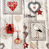 Round Tablecloth 160 cm Misele Storks, Pretzels and Hearts Alsace