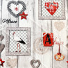 Round Tablecloth 160 cm Misele Storks, Pretzels and Hearts Alsace