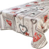 Rechteckige Tischdecke 150 cm x 350 cm Misele Störche, Brezeln und Herzen Alsace