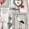 Rechteckige Tischdecke 150 cm x 350 cm Misele Störche, Brezeln und Herzen Alsace