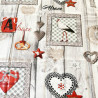 Misele Rectangular Tablecloth 150cm x 350 cm Alsace Storks, Pretzels and Hearts