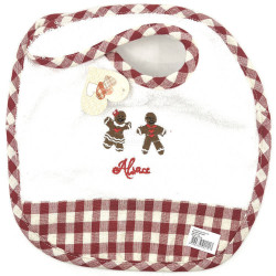Elsässisches Baby-Lätzchen mit Elsass-Stickerei und Lebkuchenmännchen
