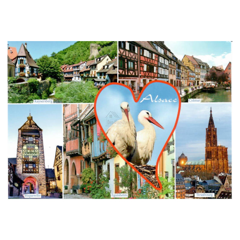 Carte Postale Love Alsace et ses Villages Typiques d'Alsace