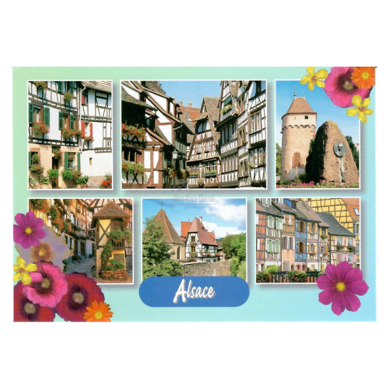 Carte Postale Souvenir de la Région d'Obernai Fleuri