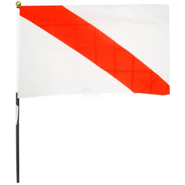 Strasbourg 23 cm x 15 cm Flag with Pole