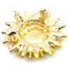 Goldfarbene Fantasiebrosche Sonnenblume und Strasssteine