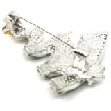 Broche Fantaisie argentée Sapin de Noël Strass